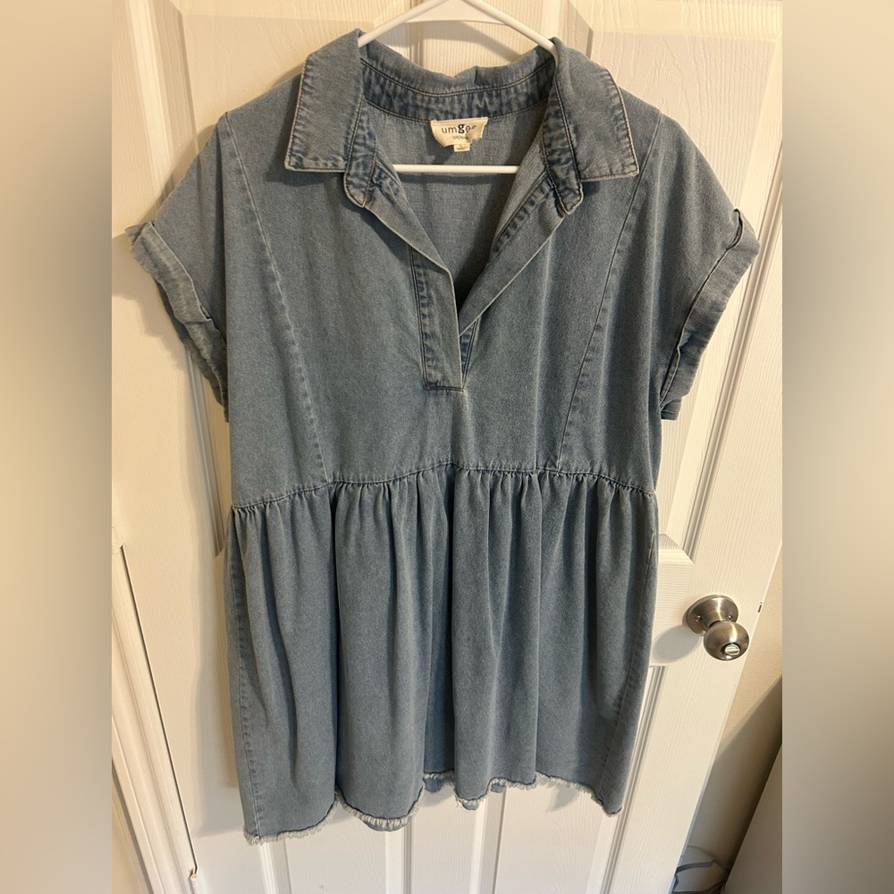 Umgee Light Blue Denim Dress